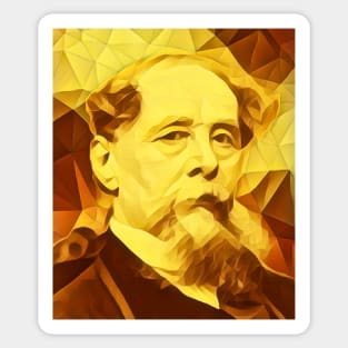 Charles Dickens Golden Portrait | charlles dickens artwork 11 Sticker